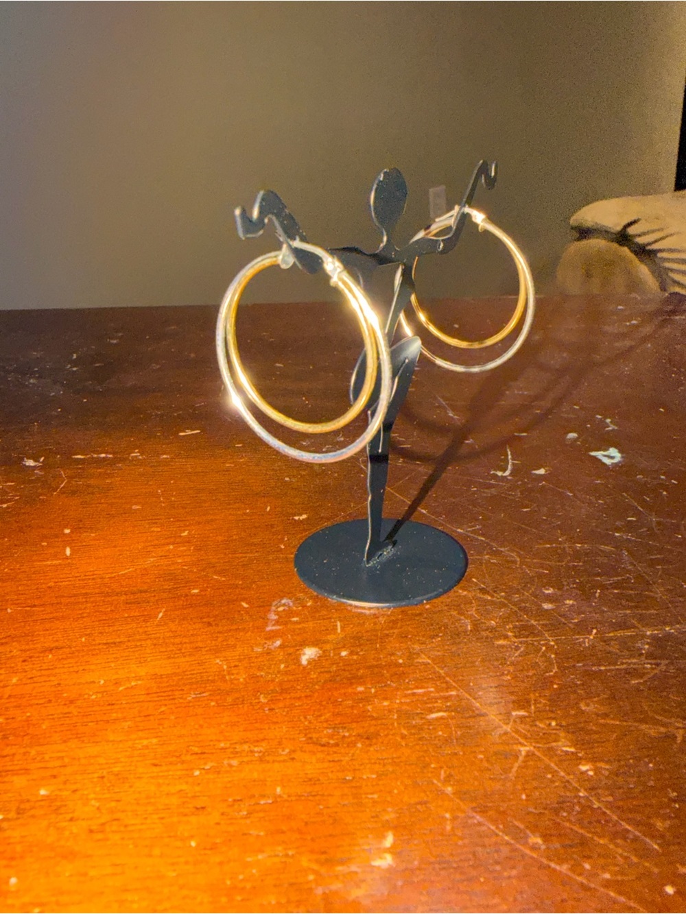Vintage Italy 925 Sterling Silver Two-Tone Multi Hoop Earrings Gold Vermeil